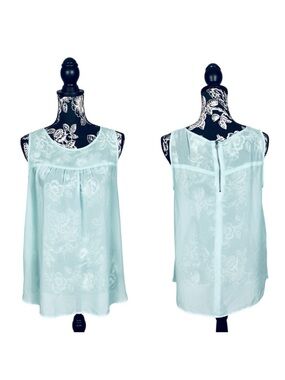 5 for $25 Loft light blue/mint sheer sleeveless chiffon top size medium